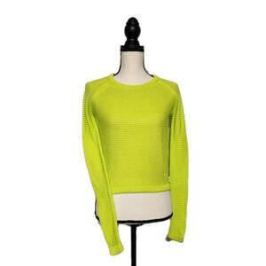 Lauren Ralph Lauren Loose Knit Highlighter Neon Yellow Green Sweater Size XXS